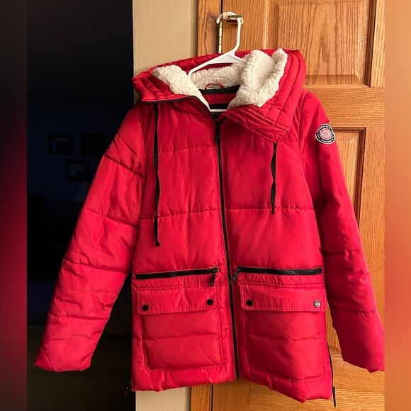 Madden NYC Junior Puffer Jacket  - Red - S/M - Picture 1 of 7